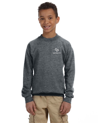 Gildan YOUTH 50/50 Heavy Blend Fleece Crew Sweatshirt G180B - Embroidered