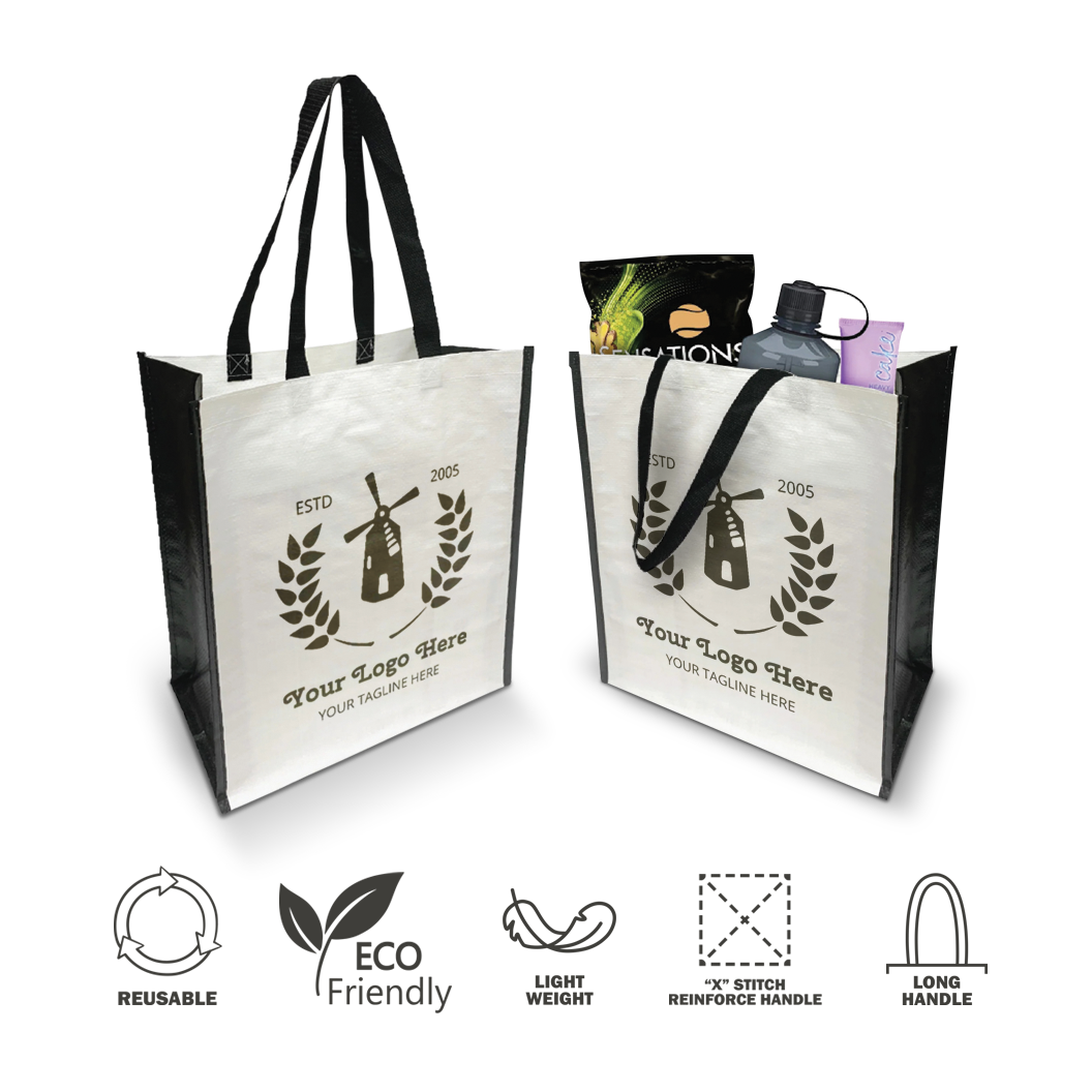 2 Tone Matte Laminated Woven Bag 125gsm Heavy Duty 14"W x 8"D x 16"H