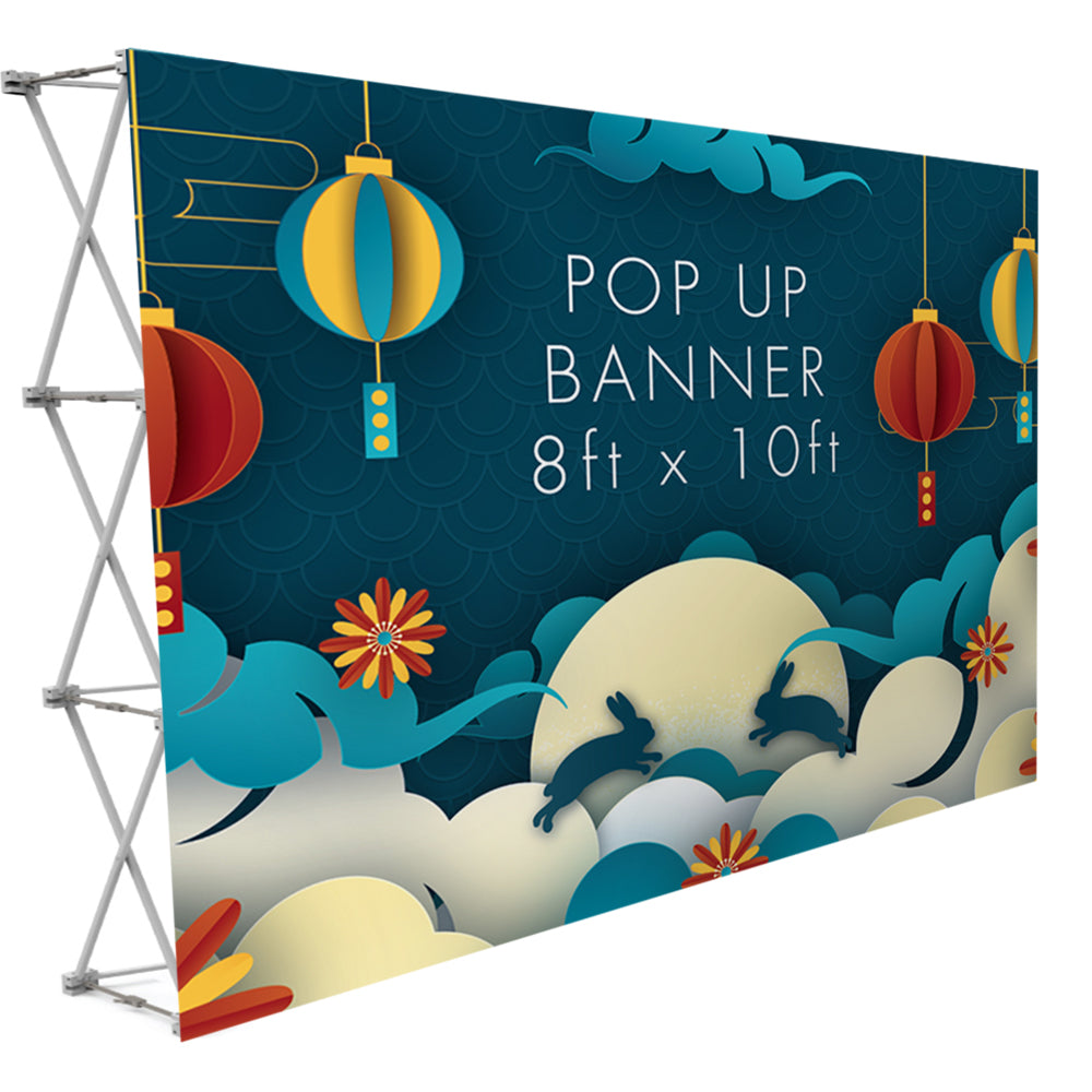 Fabric POP Up Banner / Media Wall with Velcro - 10ft x 8ft