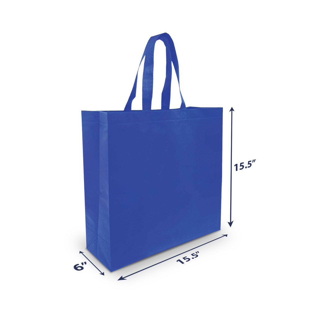 Spacious Ultrasonic Non-Woven Shopping Bag 75gsm 15.5"W x 6"D x 15.5"H