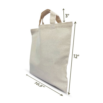 Small Carrier Canvas Tote Bag 5oz 10”W x 12.5”H