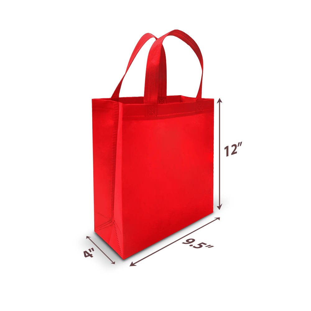 Small Promotional Ultrasonic Non-woven Shopping Bags 9.5"W x 4"D x 12"H