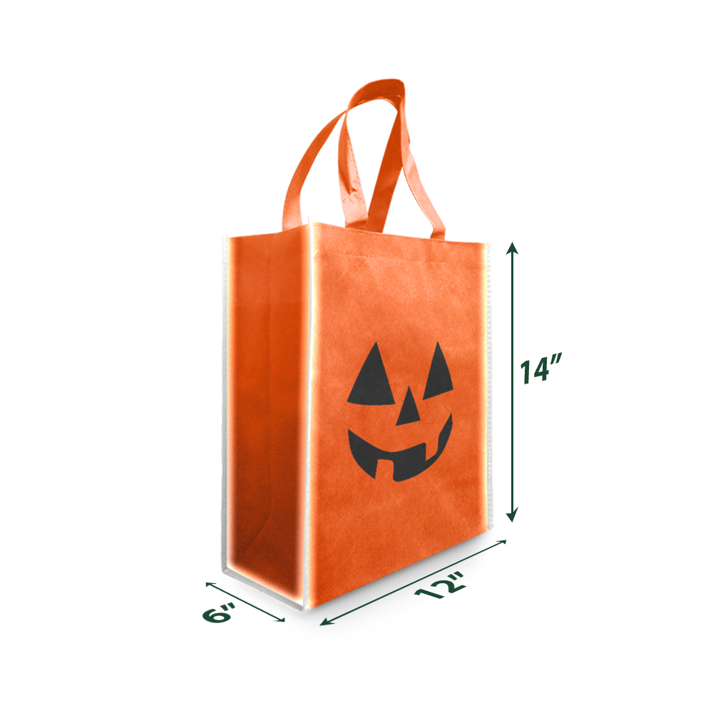 Medium size Reflective Non-woven Shopping Bags Halloween Style 12" x 6" x 14"