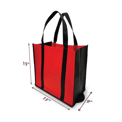 Foldable Non-woven Grocery Shopping Bags 15"W x 9"D x 15"H